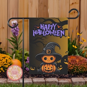 Halloween Garden Flag Decor, Halloween Flag For Yard, Cute Halloween Garden Flag and House Banner, Halloween Home Garden Decor