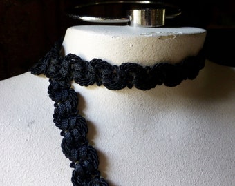 2 yds Black Rayon Passementerie Trim for Reenactment, Neo Victorian, Millinery or Costumes PA 4