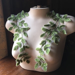 GREEN Leaves Vine Applique PAIR for Lyrical Dance, Garments,  Costume Design, Cosplay  PR 336