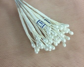 IVORY Flower Stamens 12 Multi Head Vintage from Japan for Bridal, Boutonierres, Bouquets, Corsages