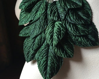 NEW Leaves DK. GREEN Velvet Leaves for Bridal, Boutonierres, Bouquets, Millinery Ml 155