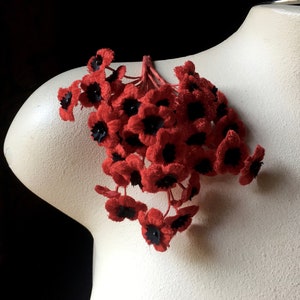 RED & BLACK Forget Me Nots Millinery for Bridal, Hairpins, Headbands, Garters, Millinery MF