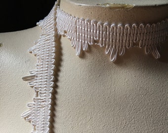 Ivory Cream Rayon Passementerie Trim for Bridal, Jewelry or Costume Design  PA 21