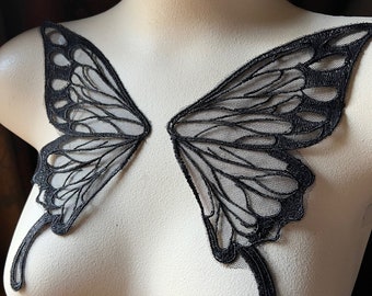 BLACK Butterfly Wings Appliques for Lyrical Dance, Fairy Costumes PRBF SMALL