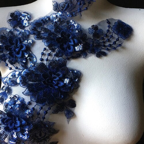 ROYAL BLUE & Aqua Beaded Applique for Lyrical Dance Ballet - Etsy