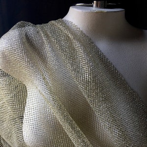 1/2 yd. GOLD Tulle NET #2  57" width from UK for Bridal, Veils, Gowns, Lace Embroidery, Lacemaking, Corsets, Costumes