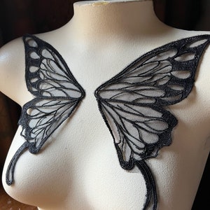 BLACK Butterfly Wings Appliques for Lyrical Dance, Fairy Costumes PRBF SMALL