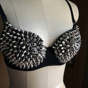 Black STUDDED Bra 34 for Burning Man, Cosplay, Dresses image 1