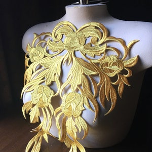 BRIGHT GOLD Applique Metallic Iron On for Lyrical Dance, Cosplay, Costumes, Bridal IRON 69