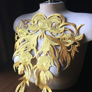 BRIGHT GOLD Applique Metallic Iron On for Lyrical Dance, Cosplay, Costumes, Bridal IRON 69