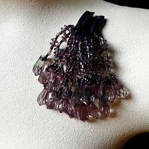 Amethyst Beaded Dangles: Junk Journal Costume Embellishments (Set of 3)