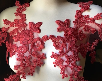 red lace applique