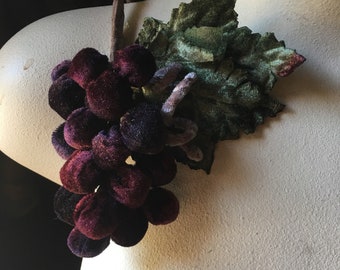 BURGUNDY Velvet Grapes Ombre for Millinery, Bridal or Costume Design MF