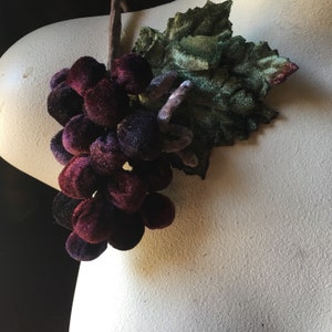 BURGUNDY Velvet Grapes Ombre for Millinery, Bridal or Costume Design MF