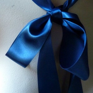 5 yds Sapphire Satin Ribbon made in Japan 1.5" wide Single Face or Bridal Sashes, Invitations, Costumes, Gift Wrap