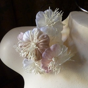 Blush & Cream Velvet Millinery Flower YoYos in for Bridal, Boutonnieres, Bouquets, Headbands, MF 215