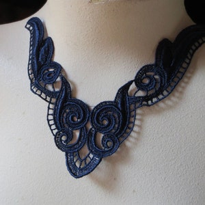 Navy Blue Lace Applique for Lyrical Dance, Garments, Costume Design CA 123 nb