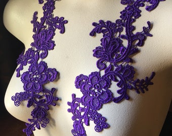 3d Sequin Lace Applique Lace Applique Bling Dancing Costume Lace Applique Purple A190-a Purple Sequins Lace Applique Shiny Lace Applique
