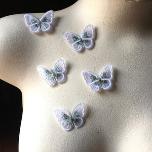 5+ WHITE Butterfly SMALLER  Appliques for Bridal, Garments, Costume Design BFsm2