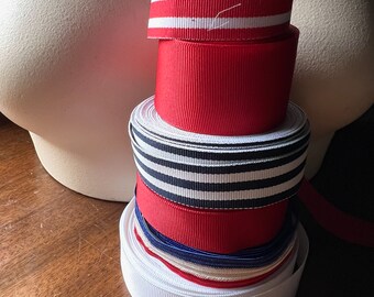 6 yds. Red White and Blue Ribbons & Trims for Crafts, Costumes, Garments