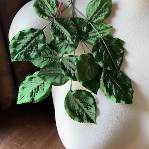 Green Leaves Vintage Satin Millinery Leaves  for Bridal, Hats, Floral Supply, Corsages ML