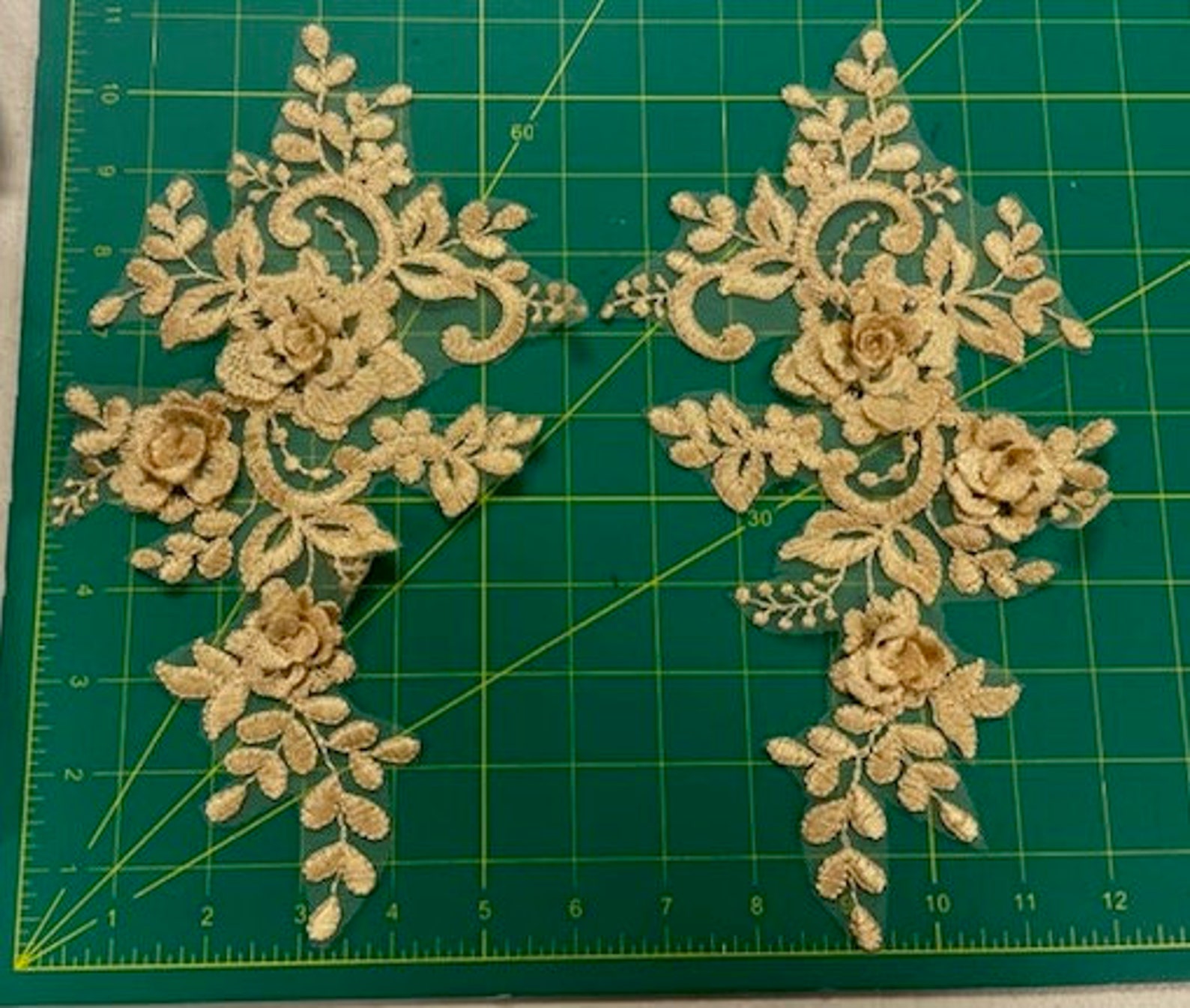 GOLD 3d Lace Applique PAIR for Lyrical or Ballet Costumes Etsy