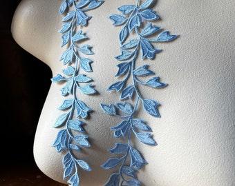 2 BLUE Vine Appliques Iron On for Lyrical Costumes, Cosplay, Garments  IRON 16