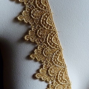 Gold Spitze Metallic Venise Spitze für Kronen, Lyrical Dance, Braut, Kostüm oder Schmuck Design GL 9 Bild 1