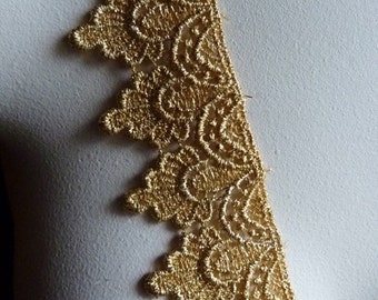 Gold Lace Metallic Venise Lace for Crowns, Lyrical Dance, Bridal, Costume, or Jewelry Design GL 9