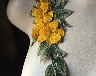 YELLOW ROSE 3D Applique for Garments, Costume Design CA 948