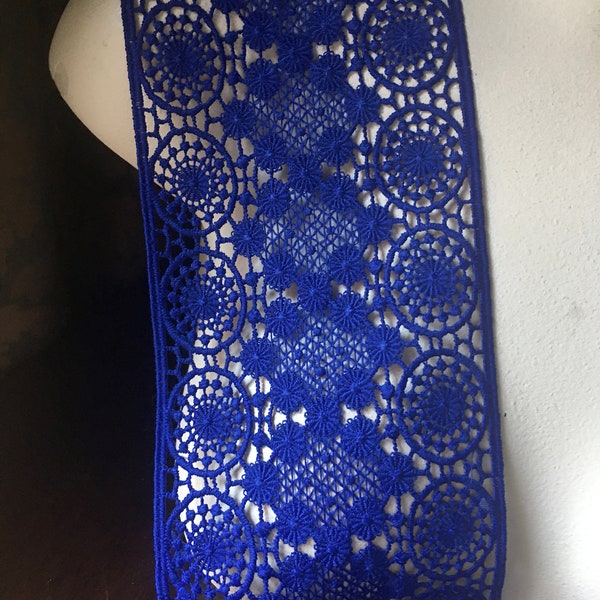 ROYAL ELECTRiC BLUE Lace Venise Style for Garments, Costumes CL 6051