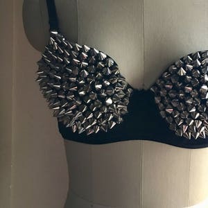 Black STUDDED Bra 34 for Burning Man, Cosplay, Dresses image 4