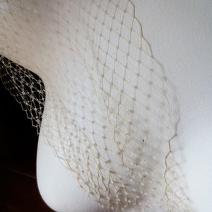 Champagne 9&quot; Russian Veiling for Birdcage Veils, Hats, Costumes