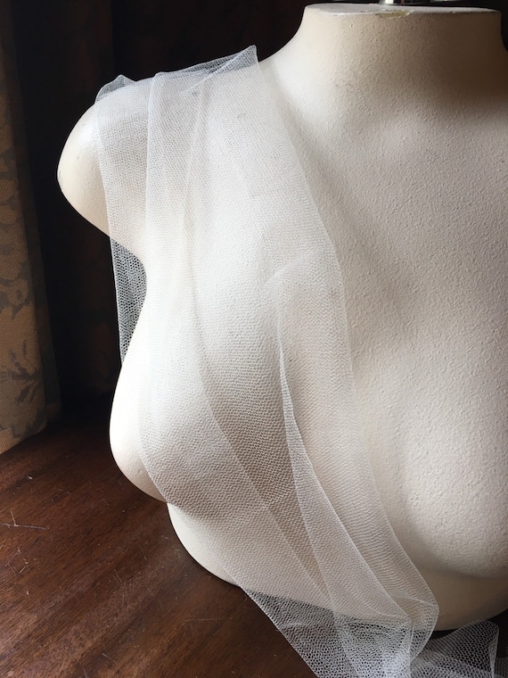 Ivory Silk Tulle from UK : Fine Fabric for Veils, Costumes (355/360cm Width)