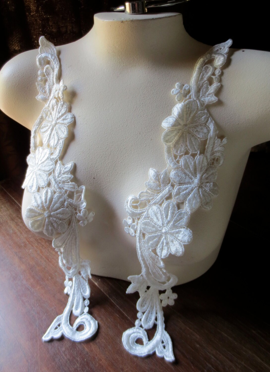 bridal lace applique ivory