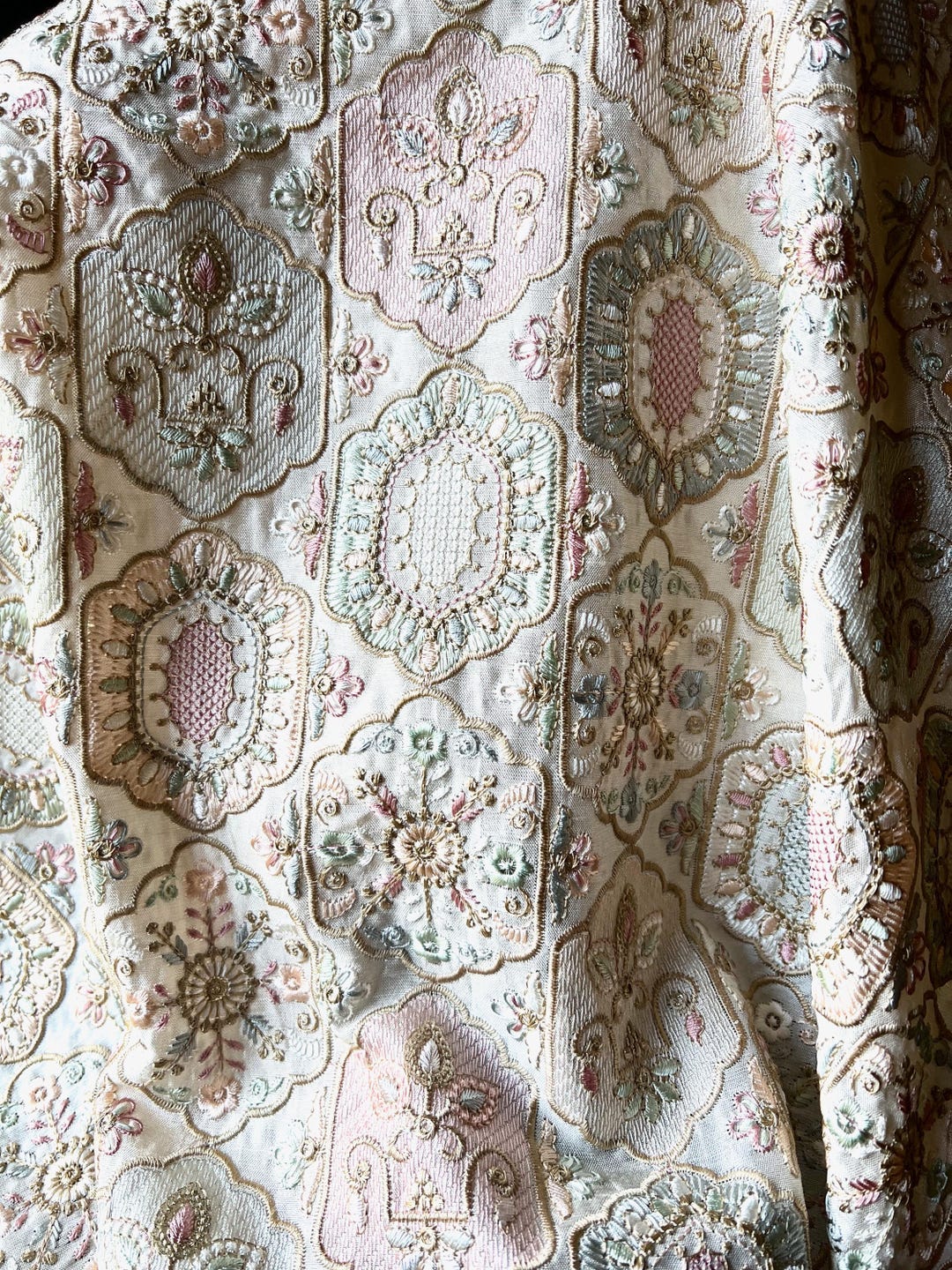Authentic Rococo Textiles Pastel Embroidered Fine Fabric: Rococo & 18th Century Style (fat ...
