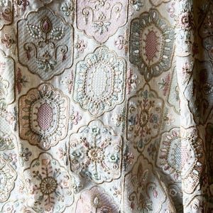 Pastel Embroidered Silk Fabric: Rococo & 18th Century Style (Fat Quarter) FQ89
