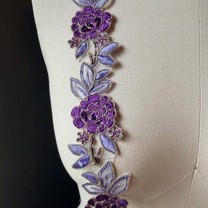 PURPLE & PERIWINKLE  Gold Trim Beaded: Garments, Costumes TR 250