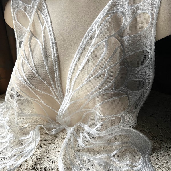 WHITE Butterfly Wings Appliques for Lyrical Dance, Fairy Costumes PRBF LG