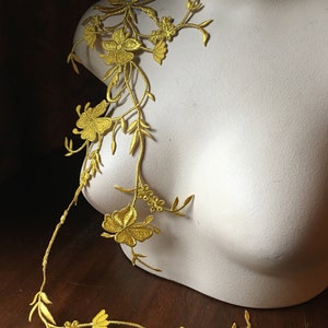 NEW GOLD Flower Vine Applique Iron On for Lyrical Costumes, Cosplay, Garments IRON 84 image 4