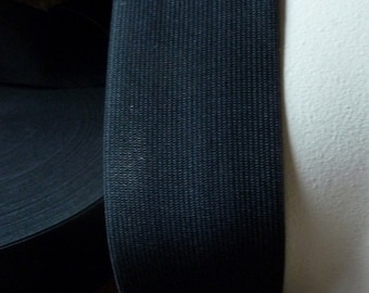 2 yds BLACK Elastic  2.25" Elastic for Belts, Headbands, Waistbands, Costume Design
