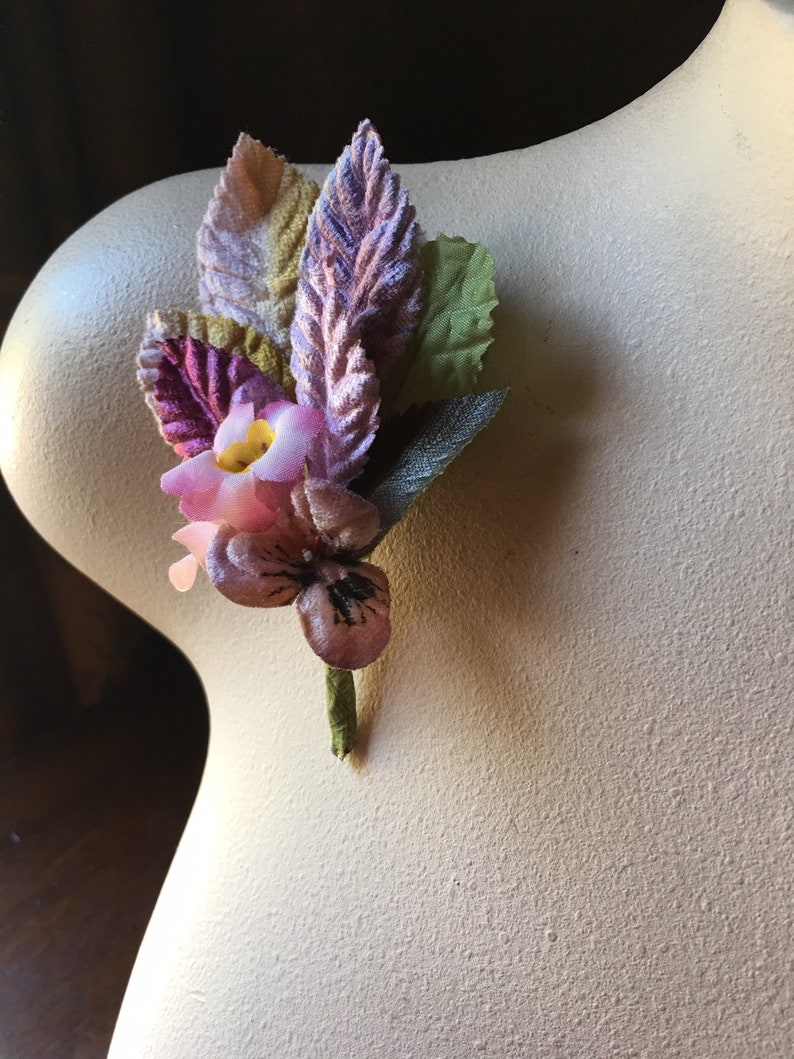 Gypsy Hats OOAK Pink Vintage Boutonniere Corsage Nosegay #6 for Boho Weddings