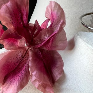 Mocha Rose Lily Iris Silk Flower for Bridal, Corsages, Tropical Weddings, Fascinators, Millinery MF