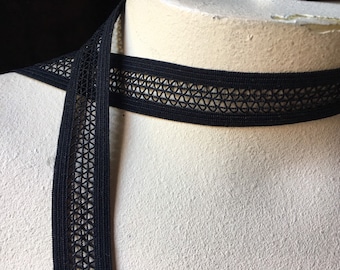 8 yds. BLACK Elastic 3/4" width for Lingerie, Sewing EL 248