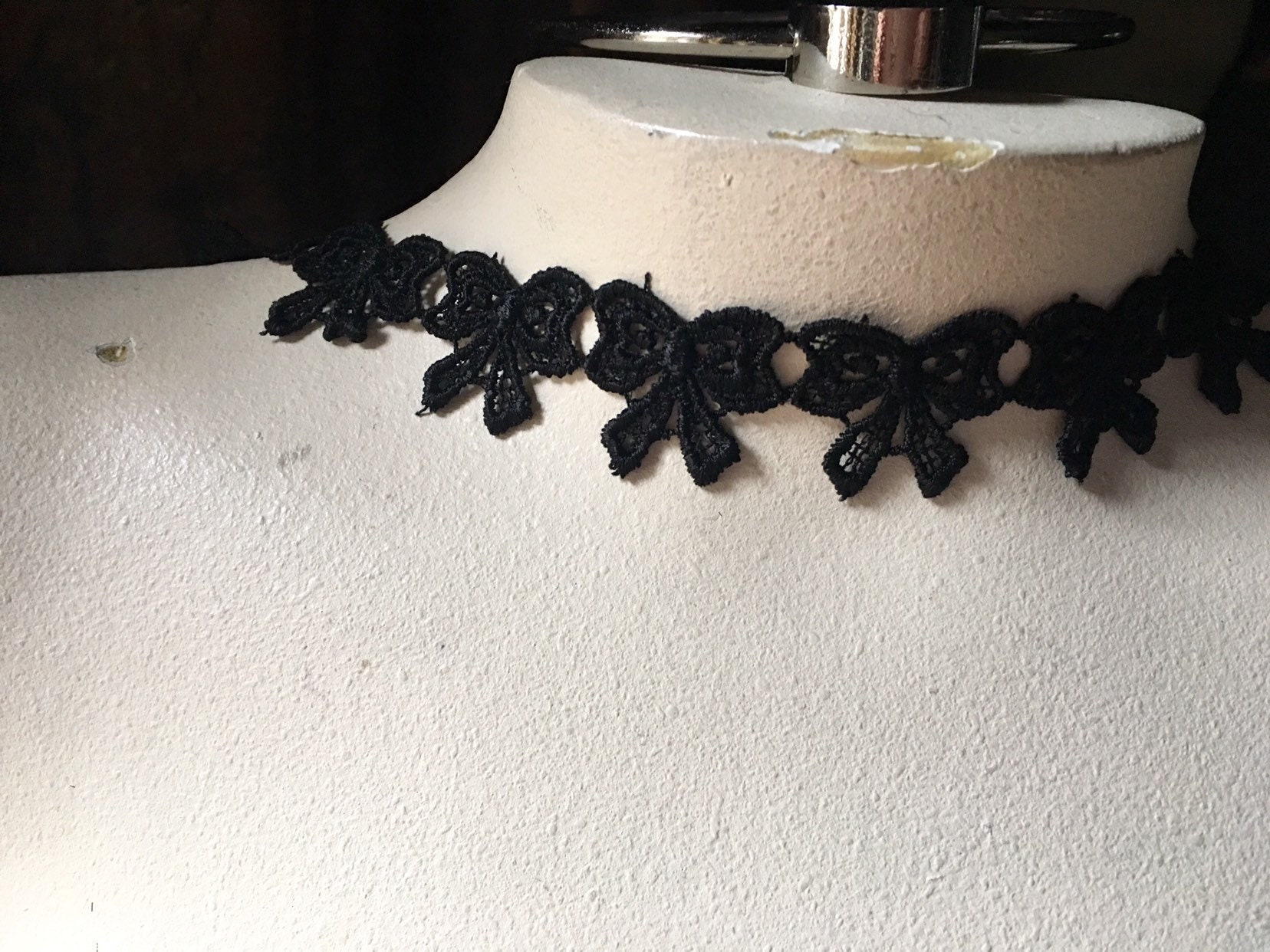 Embroidered Lace Applique Black Floral Venice Lace