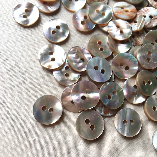 10 PINK Abalone Buttons 18L 11.5mm for Knitting, Jewelry, Garments, Crafts  BU 219