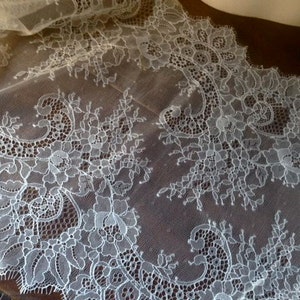 Black Eyelash Lace Chantilly Lace Wider for Shawls, Mantilla, Victorian Gowns, Lingerie CH 2bl image 5