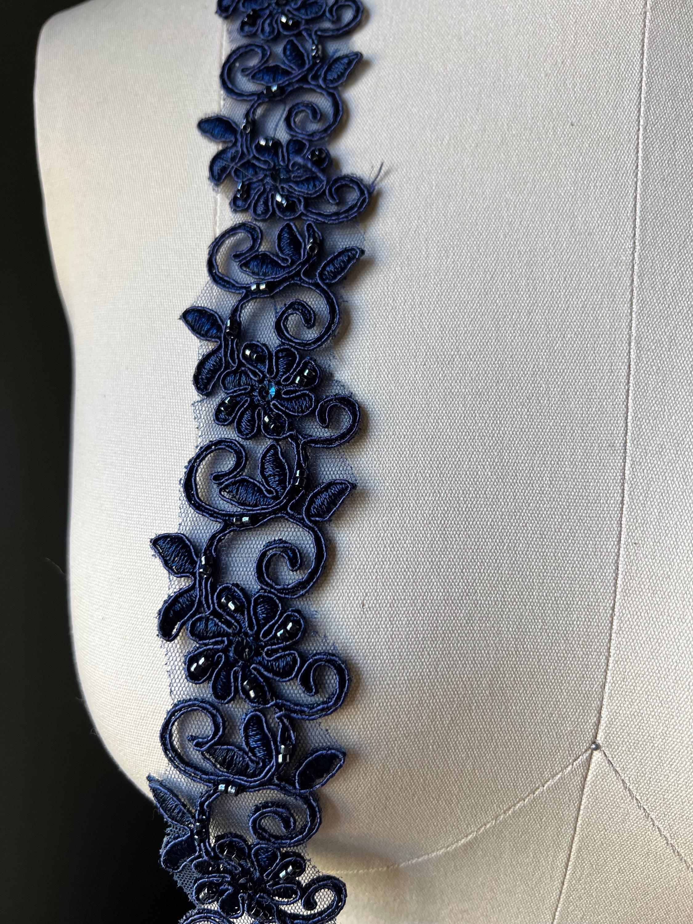 navy blue trim for dress Amazon.com: Navy Blue Lace Trim Edging Ribbon 7 Yards 1'' Decorating Lace  Embroidered Trim Ribbons for Clothes Dress Sewing Making Home Party Wedding  Decoration