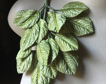 NEW Leaves GREEN Velvet Leaves for Bridal, Boutonierres, Bouquets, Millinery ML 155