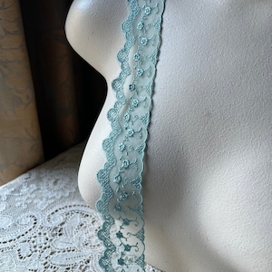 AQUA Lace Embroidered Trim for Garments, Costumes CL 6076